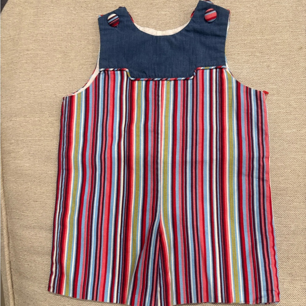 Kids Striped One-Piece Romper - Blue & Multicolor
